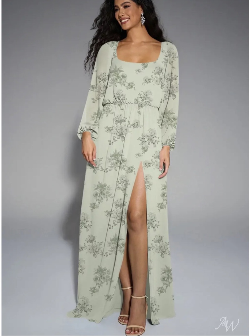 AW Bridal Floral Maxi Dress with Slit- Size 14-
NWOT!✨